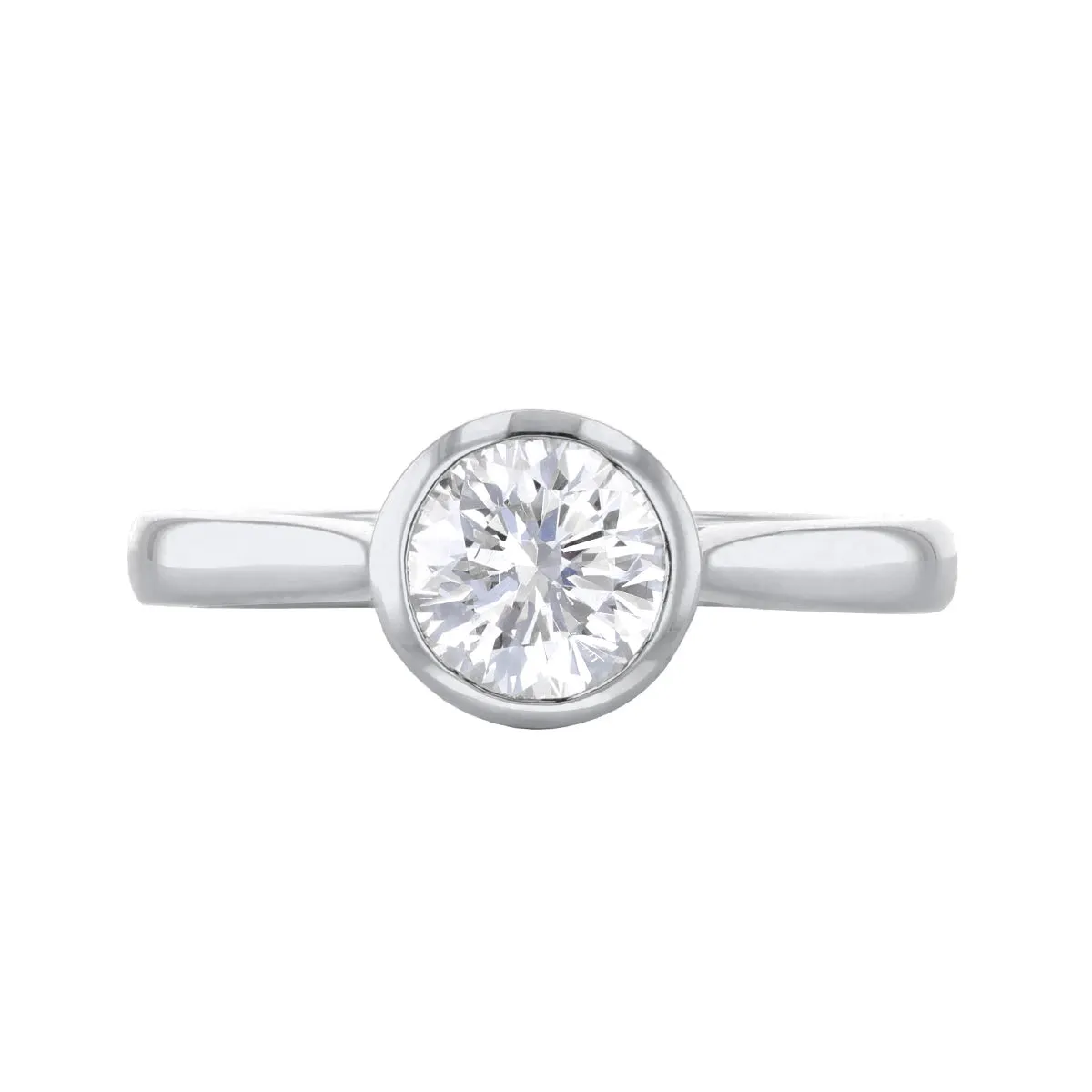 0.25ct Cleo Bezel Set Round Brilliant Cut Diamond Solitaire Engagement Ring | 18ct White Gold