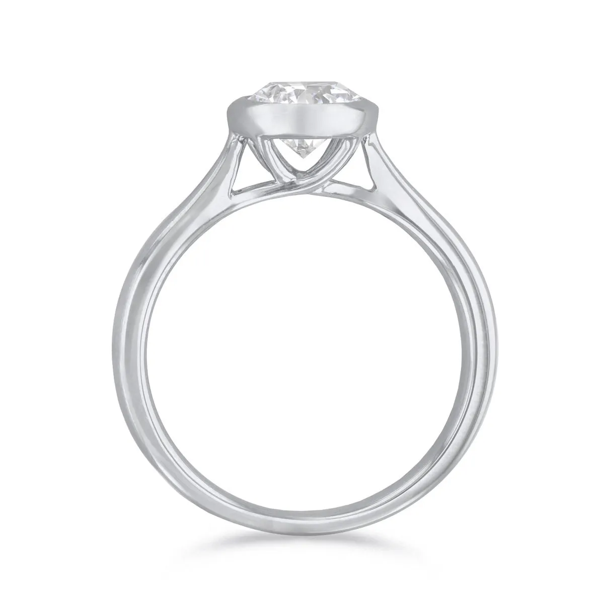 0.25ct Cleo Bezel Set Round Brilliant Cut Diamond Solitaire Engagement Ring | 18ct White Gold