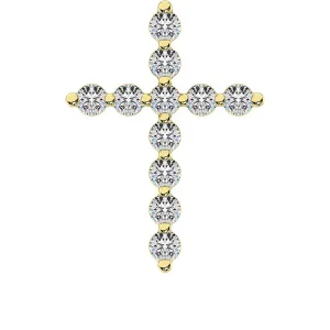 10K Yellow Gold 1/4 Ct.Tw. Diamond Cross Pendant