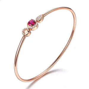 14K Rose Gold Ruby Cuff Bracelet