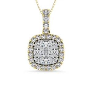 14K White Gold 3/4 Ctw Invisible Diamond Fashion Pendant