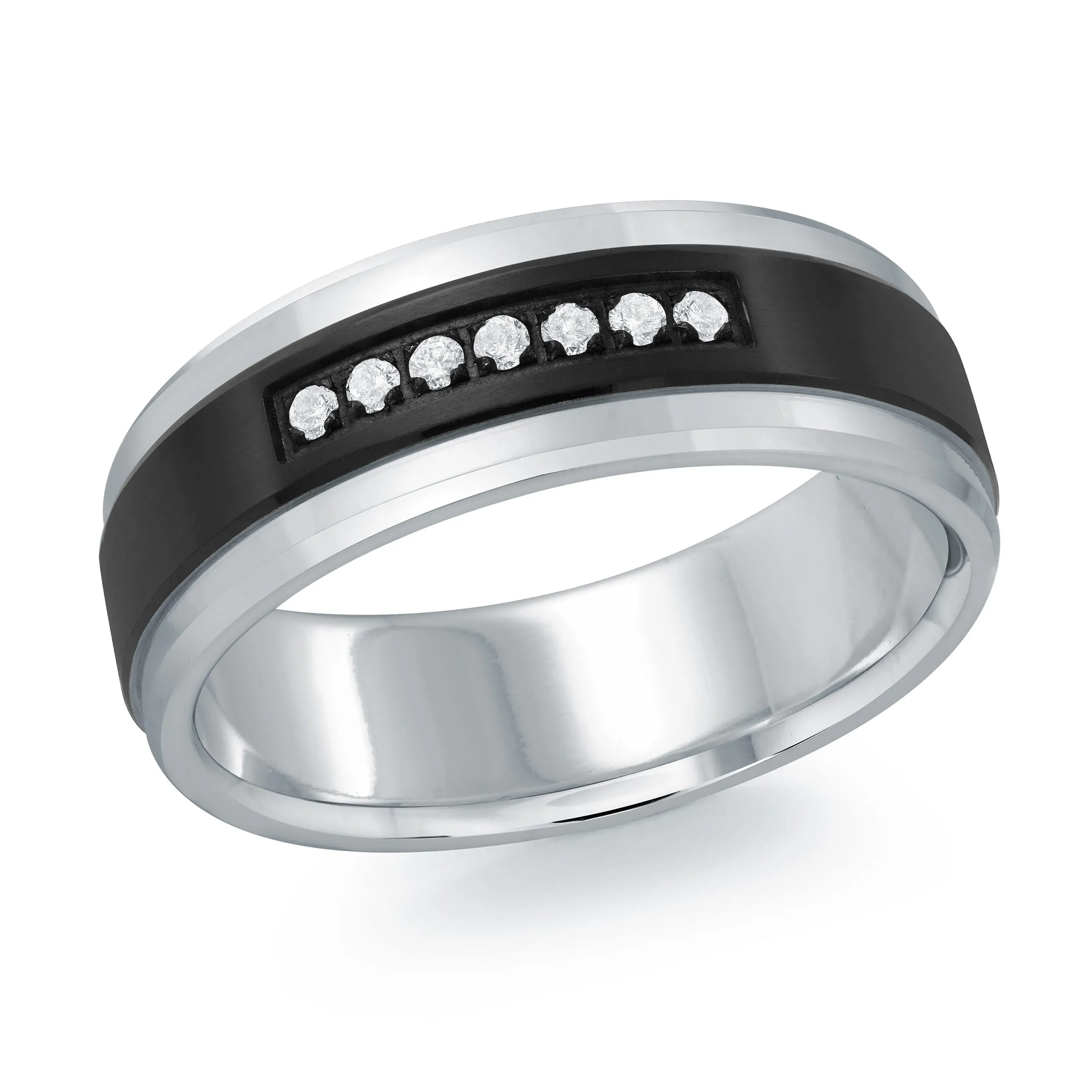 14K White Gold Ring from the Titanium Collection by Malo - MRDTI-014-7WD