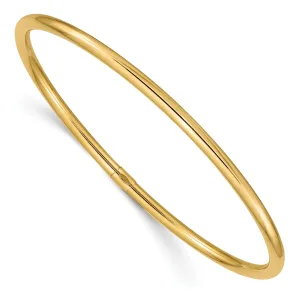 14k Yellow Gold Round Tube Slip-on Bangle