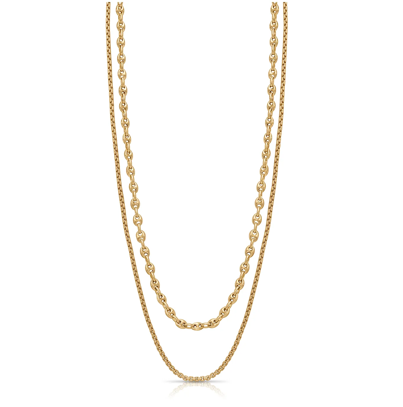 14KY Double Chain Necklace