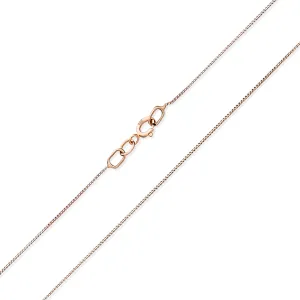 1.5 mm Thin 14K Rose Gold Box Chain Necklace Italian Made Multiple Lengths