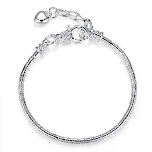 2017 Hot Silver Love Snake Chain Fit Original Bracelet Charm Bead Jewelry Gift For Men Women 16-21cm XCH1092