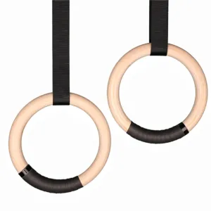 32mm Birch Wooden Gymnastic Rings 1200kg Capacity | VERPEAK