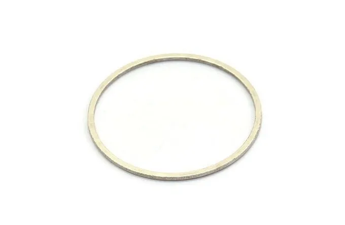 37.5mm Circle Connectors - 6 Antique Silver Plated Brass Circle Connectors (37.5x1.4x1mm) A6094 H0348