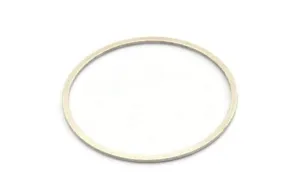 43mm Circle Connectors - 6 Antique Silver Plated Brass Circle Connectors (43x1.4x1mm) A6097