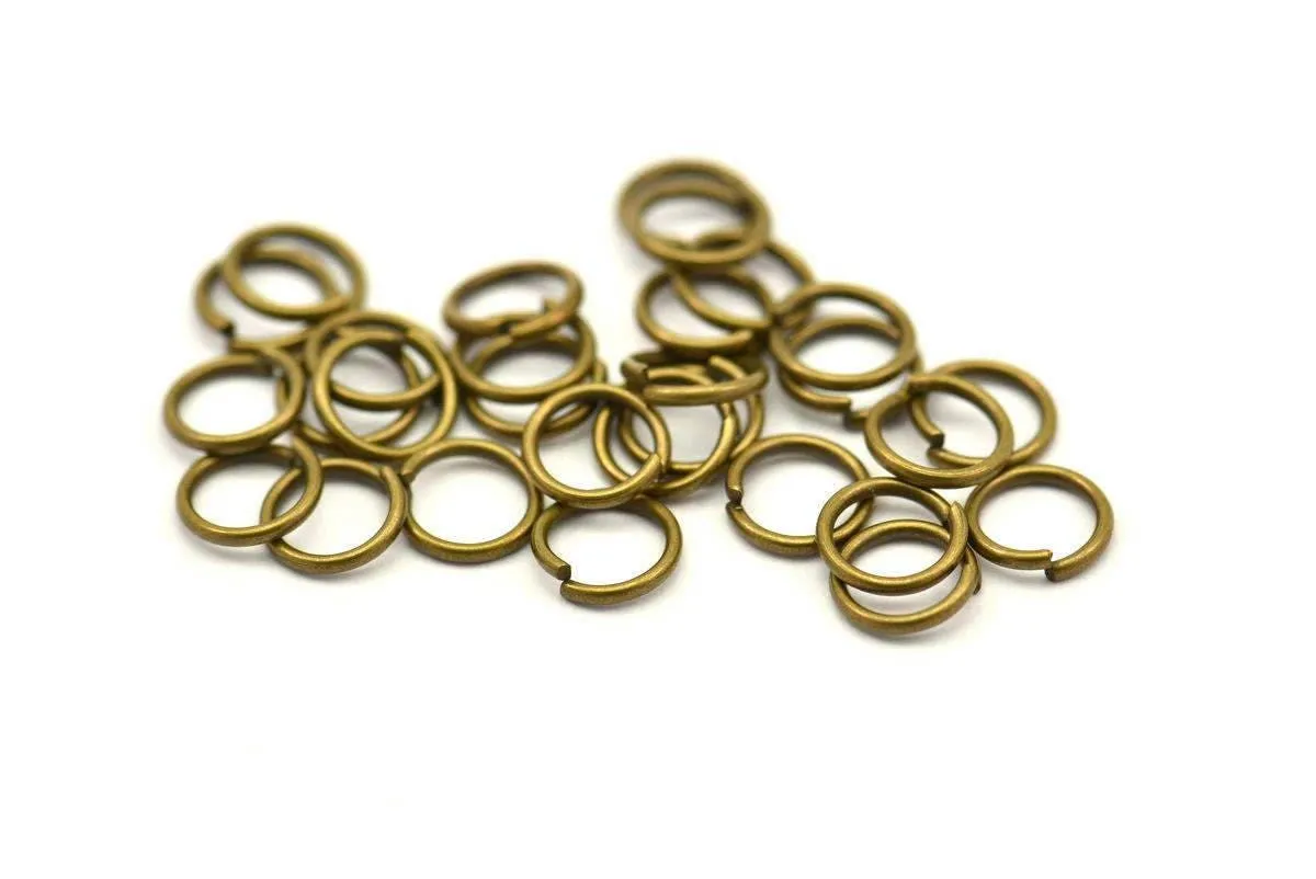 6mm Jump Ring - 100 Antique Brass Round Jump Ring Connectors Findings (6x0.90mm) R-03 A0328