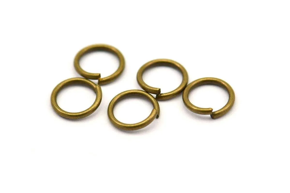 6mm Jump Ring - 100 Antique Brass Round Jump Ring Connectors Findings (6x0.90mm) R-03 A0328