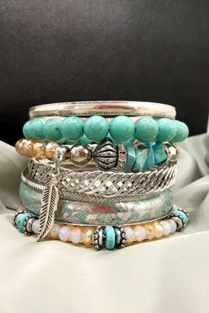 Aqua Stackable Bracelet Set