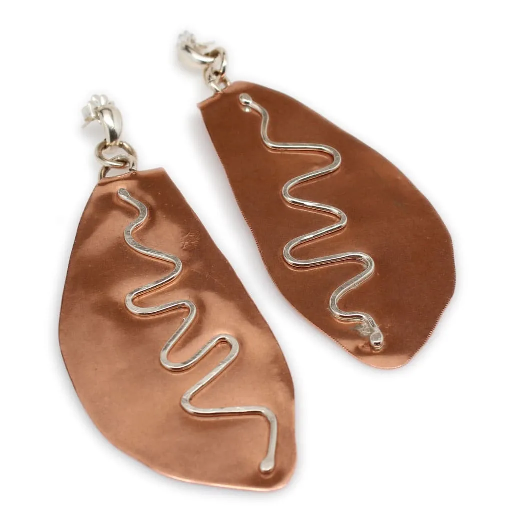 Argentium Silver Infused Copper Statement Earrings