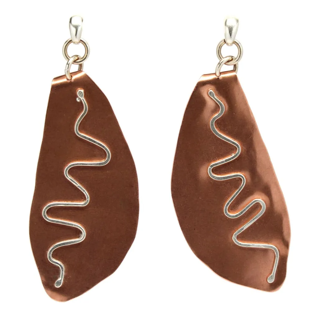 Argentium Silver Infused Copper Statement Earrings