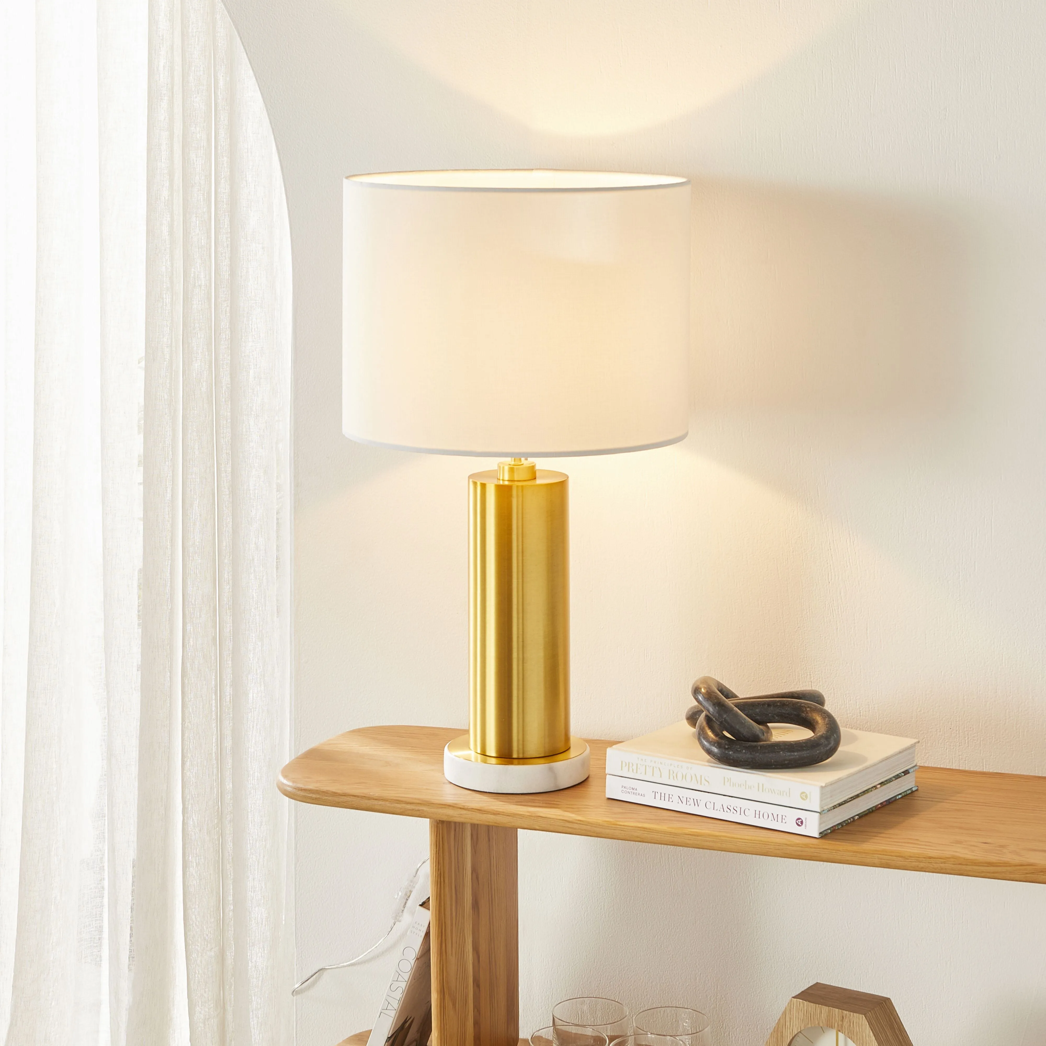 Artemis Marble Metal Table Lamp 65cm