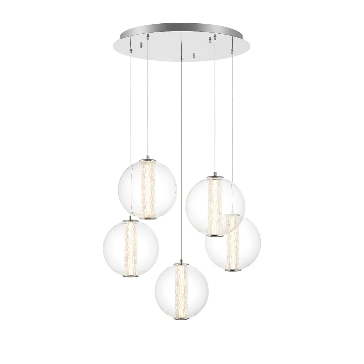 Atomo 5 Lights 26 in. LED Pendant Light Chrome Finish