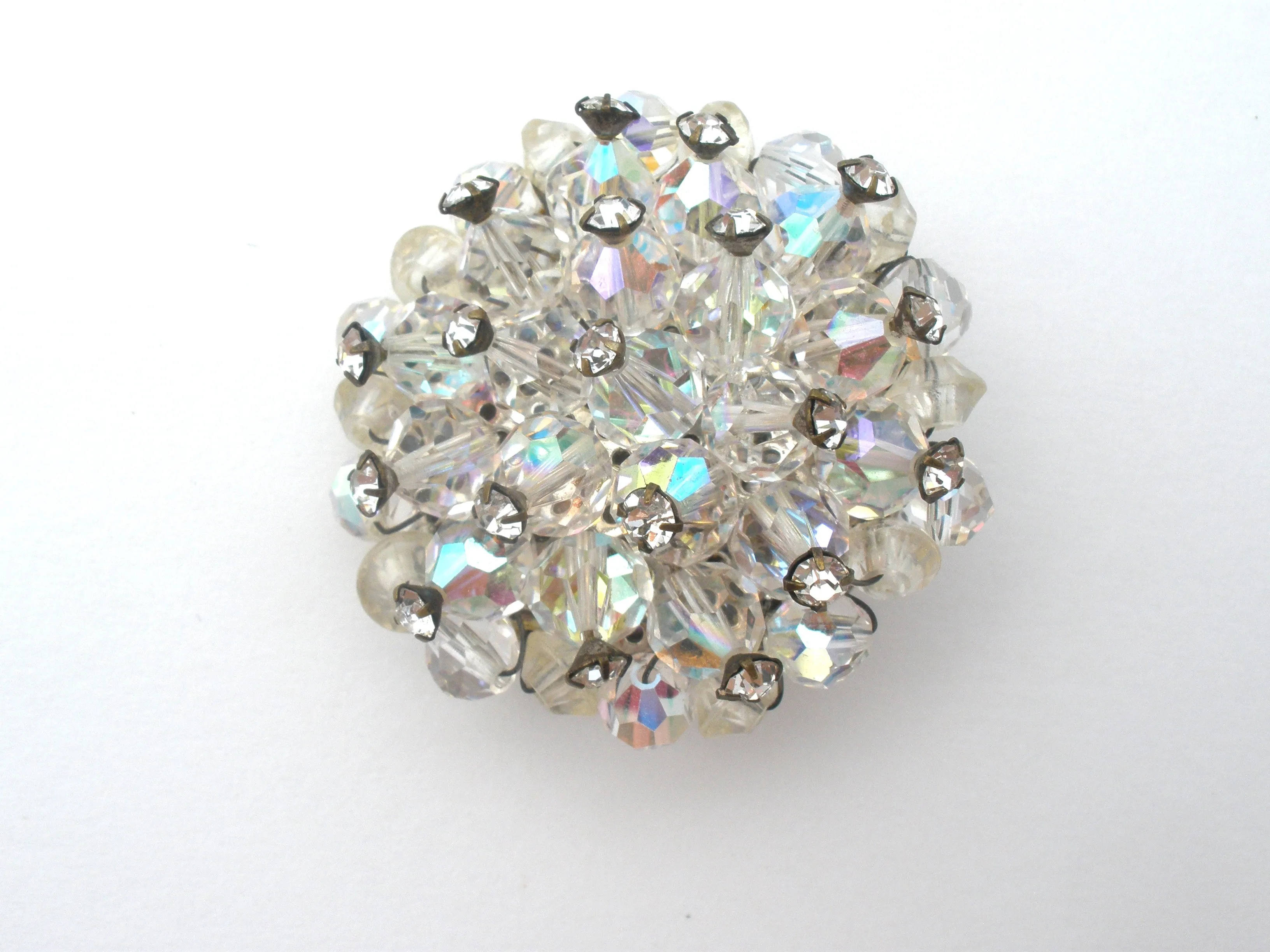 Aurora Borealis & Rhinestone Brooch Pin