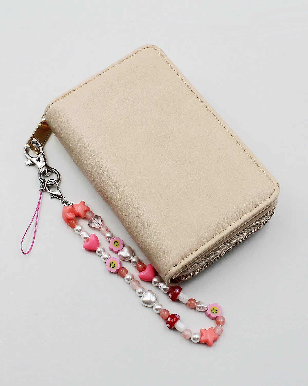 Beaded Strap with Key Chain Clip and Cell Phone Case Connector