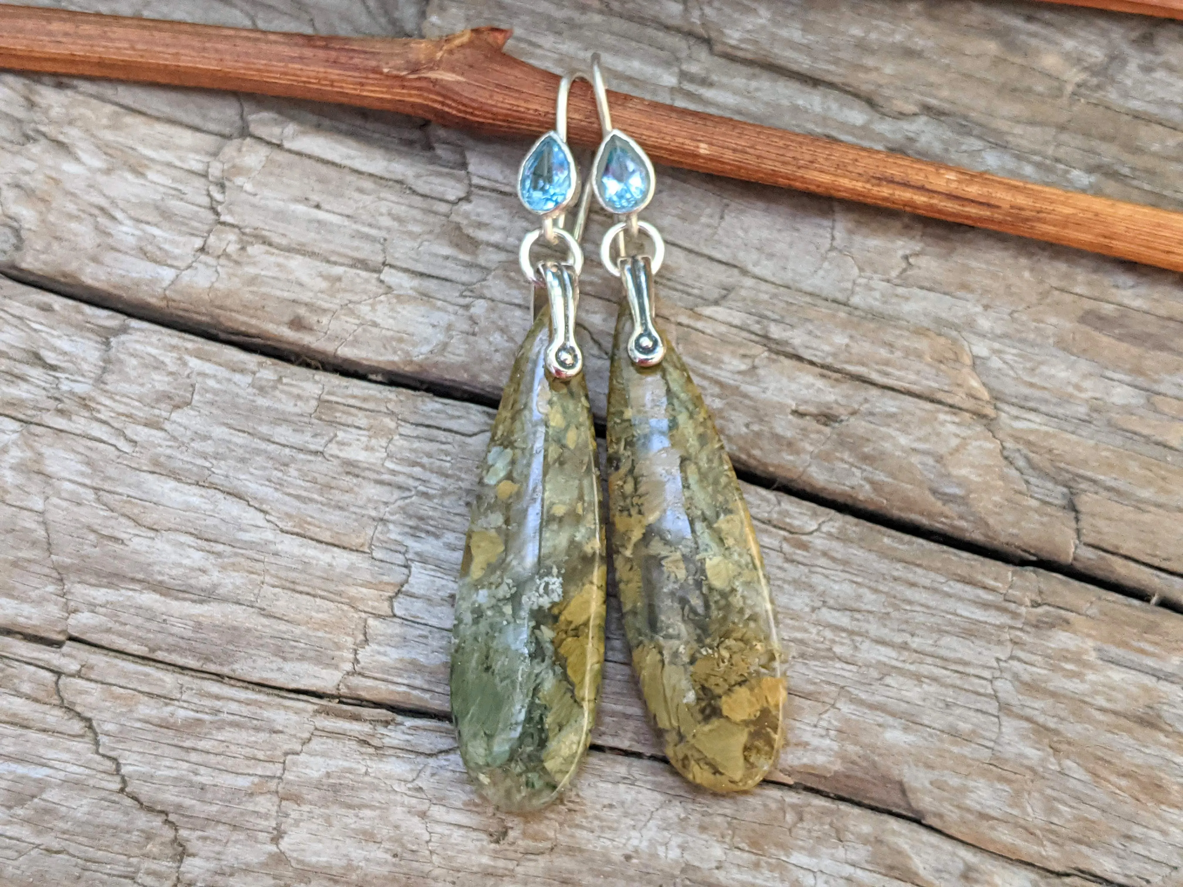 Blue Ocean Jasper & London Blue Topaz Earrings