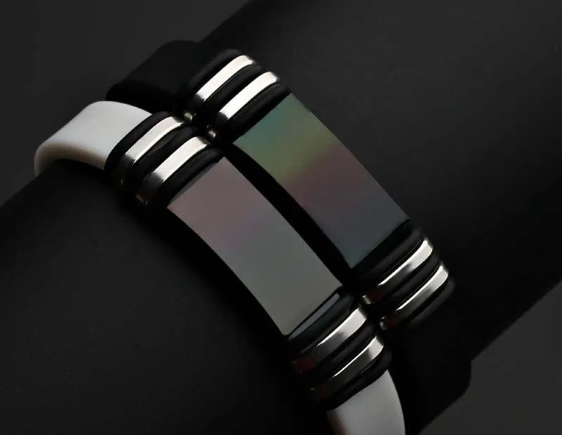 Bracelet Charm Jewelry 2021 Stainless Steel Smooth Glossy Silicone Vintage Bracelet For Men & Women