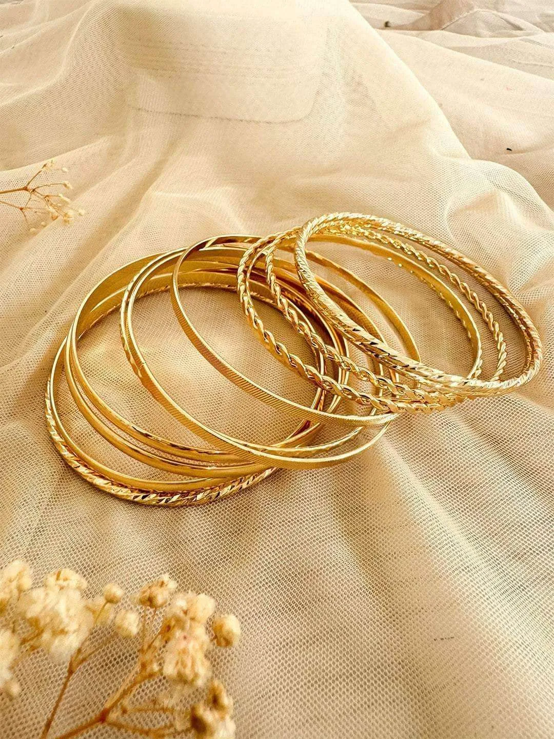 Bright Gold Plated Bangles