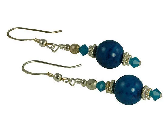 Capri Blue Gemstone Beaded Earrings