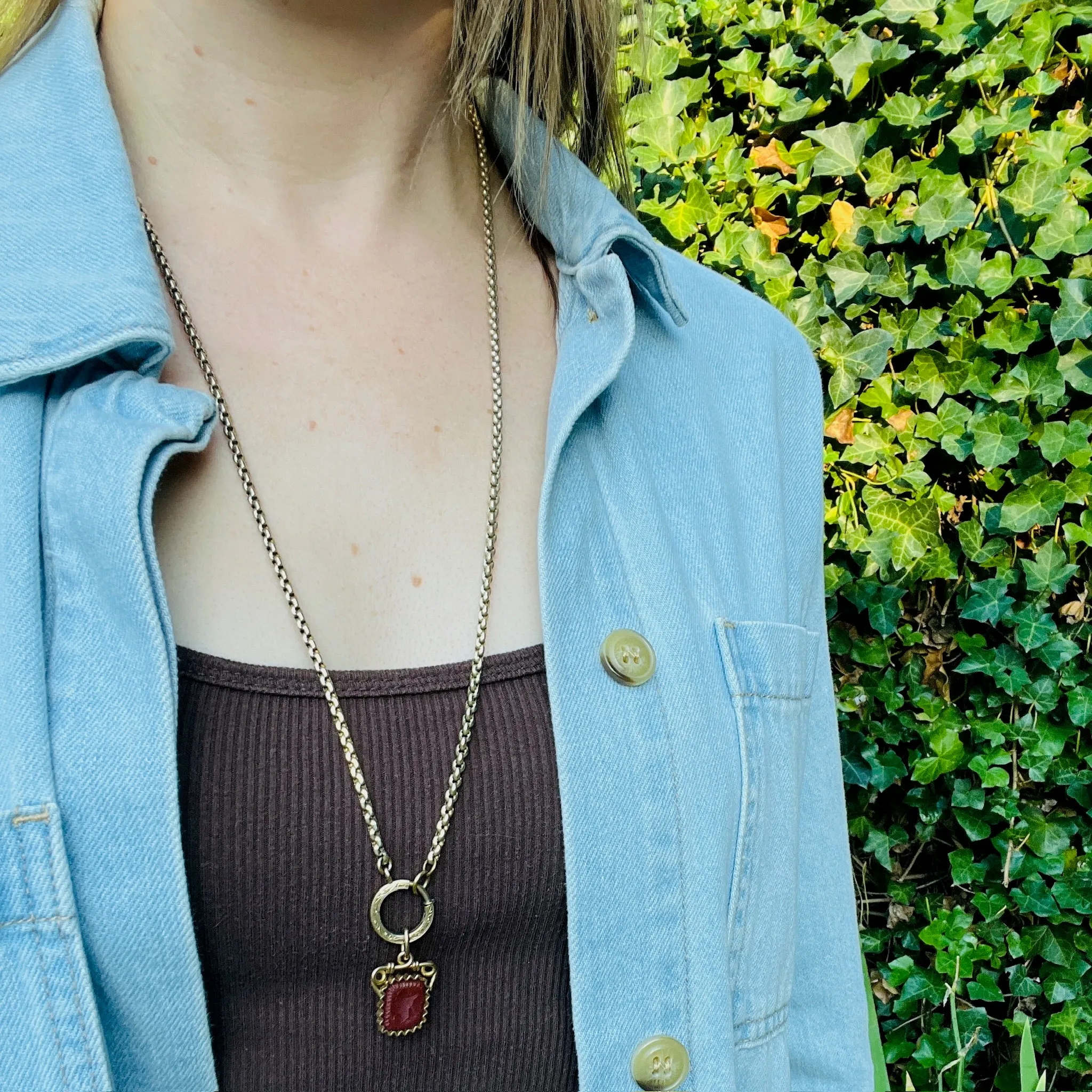 Carnelian Mercury Intaglio in Gold Filled Victorian Fob