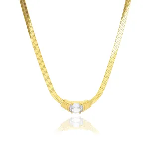 CHARLOTTE JEWEL SNAKE CHAIN NECKLACE