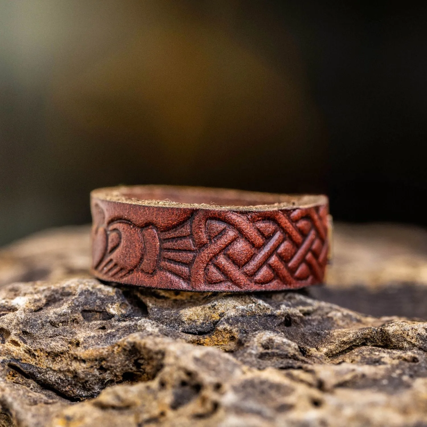 Claddagh Leather Ring | Chicago Tan