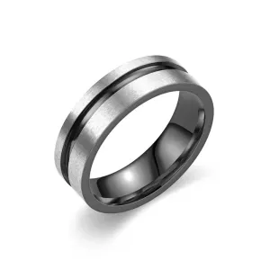 Classic Men Rings Groove Versatile Engagement Wedding Bands Titanium Steel Simple Men Birthday Gifts Accessories