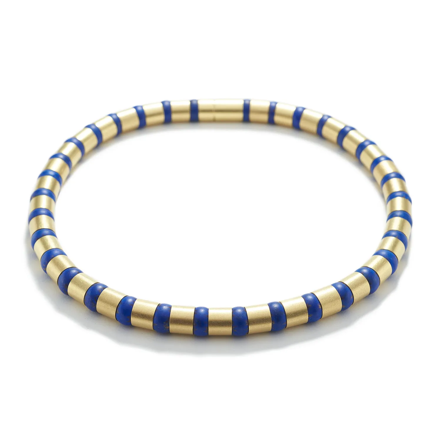 Cleopatra Gold Collier~10mm Lapis Lazuli