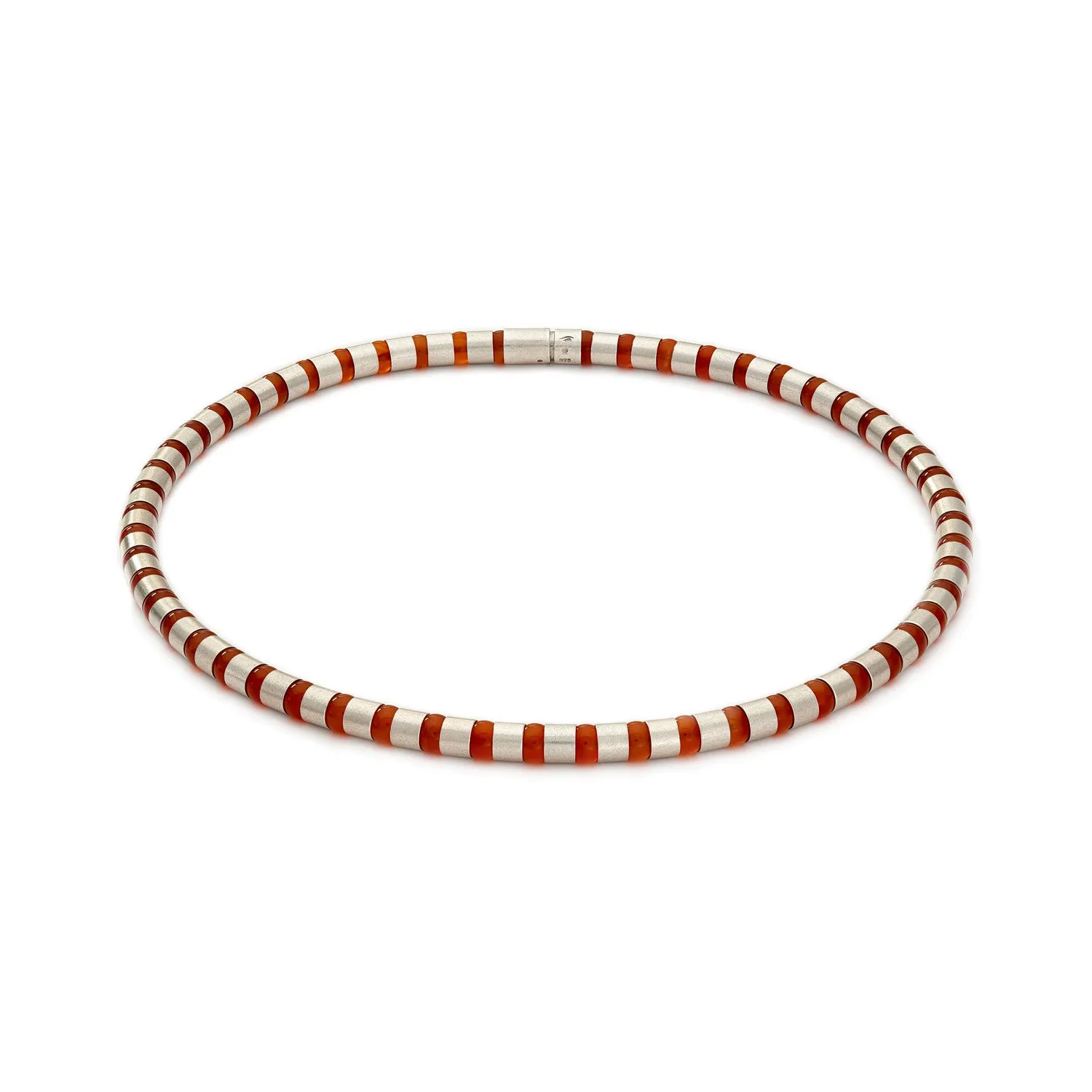 Cleopatra Sterling Silver Collier~6mm Carnelian