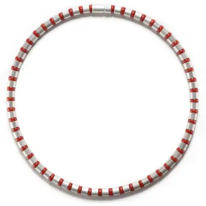 Cleopatra Sterling Silver Collier~6mm Red Coral