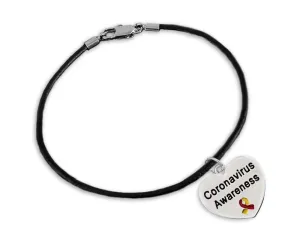 Coronavirus (COVID-19) Awareness Leather Cord Bracelets