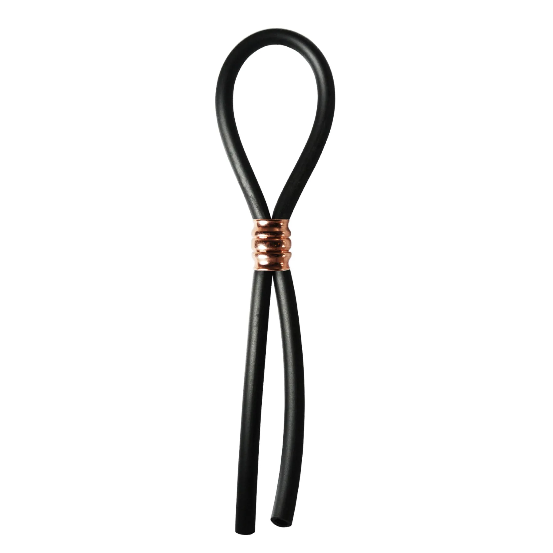 CRing Lasso Rose Gold Barrel Bead Silicone Black