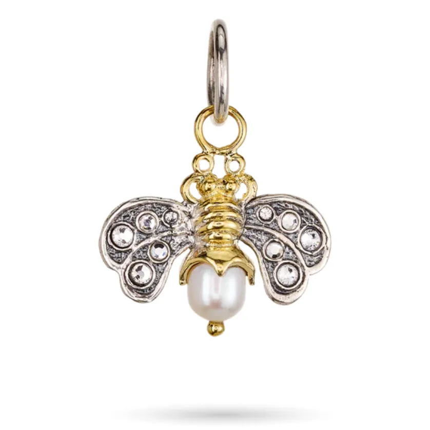 Crystal Honeypearl Bee Charm