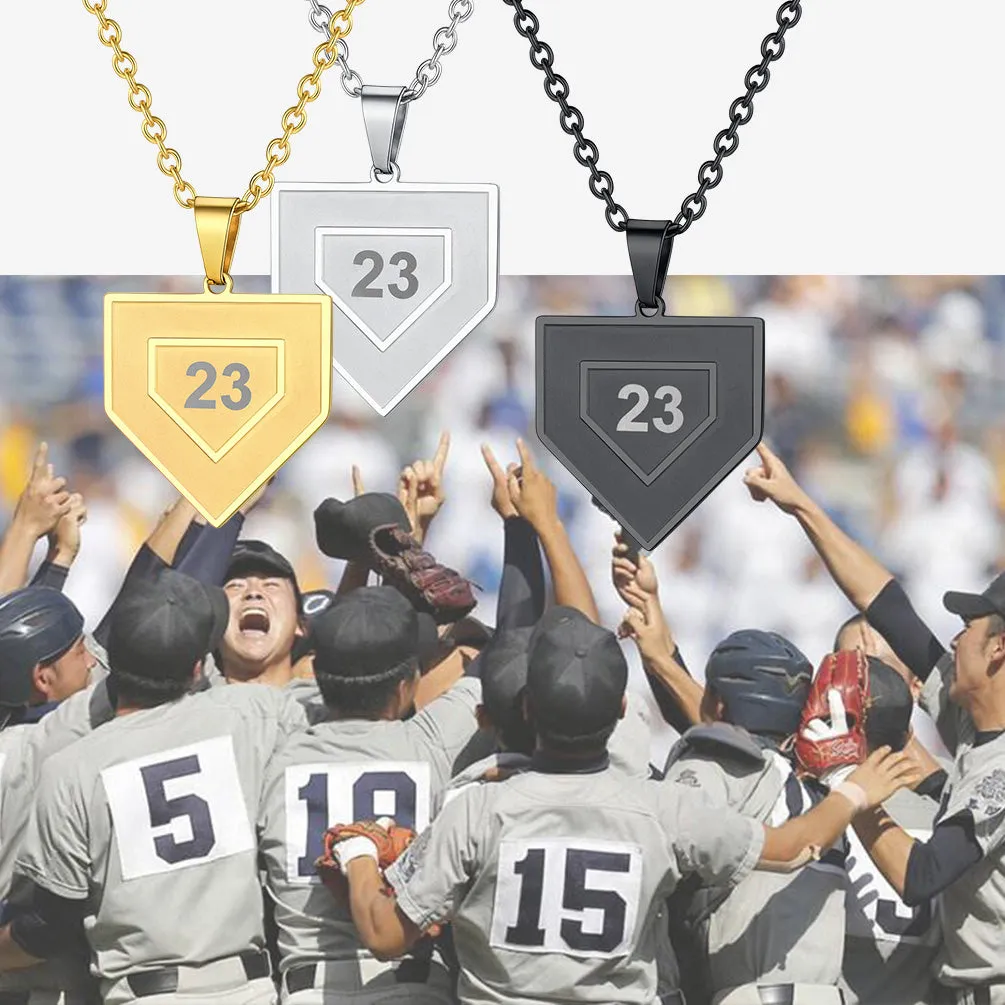 Custom Number Baseball Softball Necklace For Boys