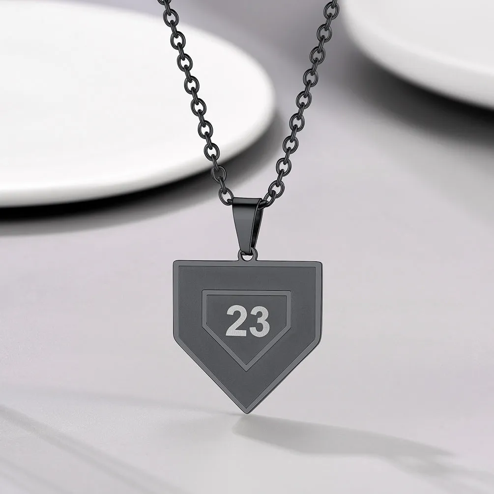 Custom Number Baseball Softball Necklace For Boys