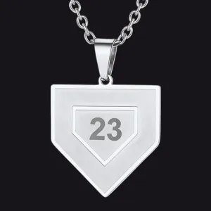 Custom Number Baseball Softball Necklace For Boys