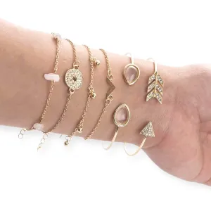 Dainty Stackable Bangle Cuff Bracelet Set 6