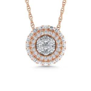 Diamond 1/2 Ct.Tw. Cluster Fashion Pendant in 14K Two Tone