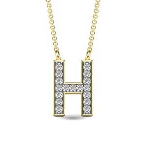 Diamond 1/20 Ct.Tw. Letter H Pendant in 10K Yellow Gold