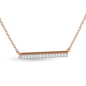 Diamond 1/6 ct tw Bar Necklace in 10K Rose Gold