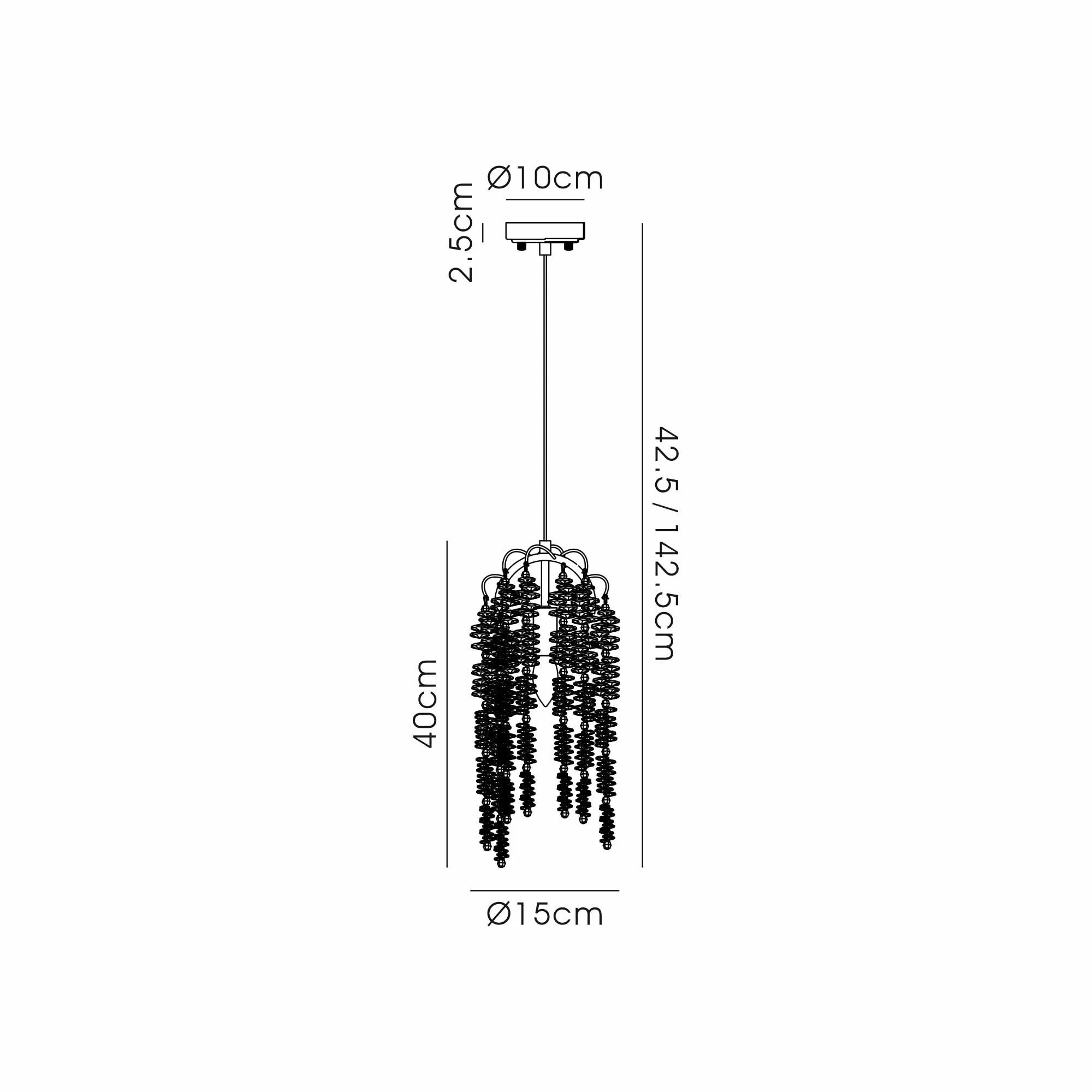 Diyas IL32906 Wisteria Round Pendant 1 Light E14 Polished Nickel / Crystal