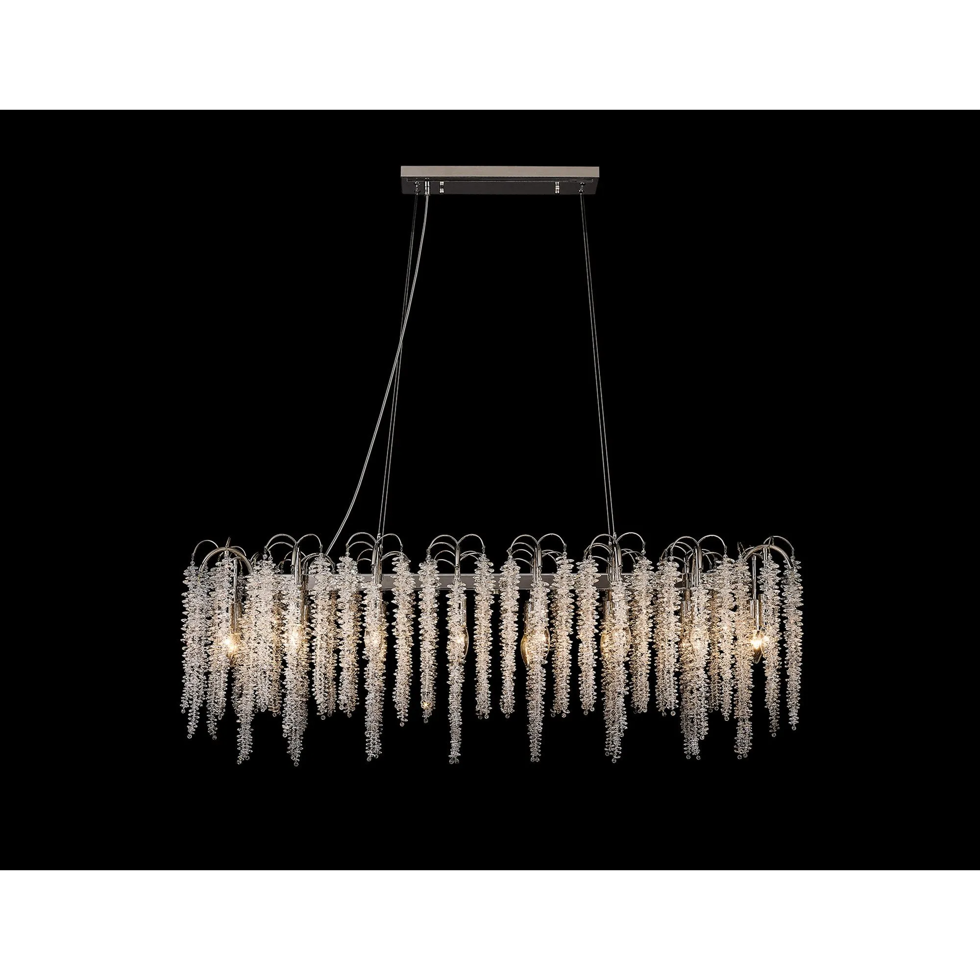 Diyas IL32907 Wisteria Oval Pendant 16 Light E14 Polished Nickel / Crystal