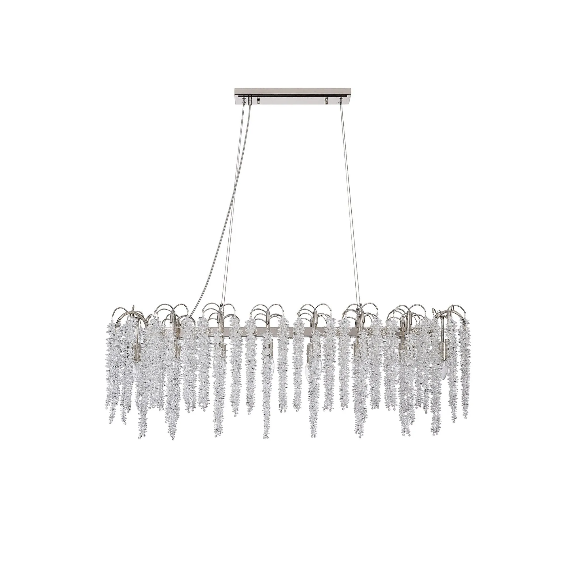 Diyas IL32907 Wisteria Oval Pendant 16 Light E14 Polished Nickel / Crystal