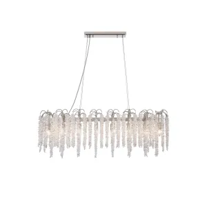 Diyas IL32907 Wisteria Oval Pendant 16 Light E14 Polished Nickel / Crystal