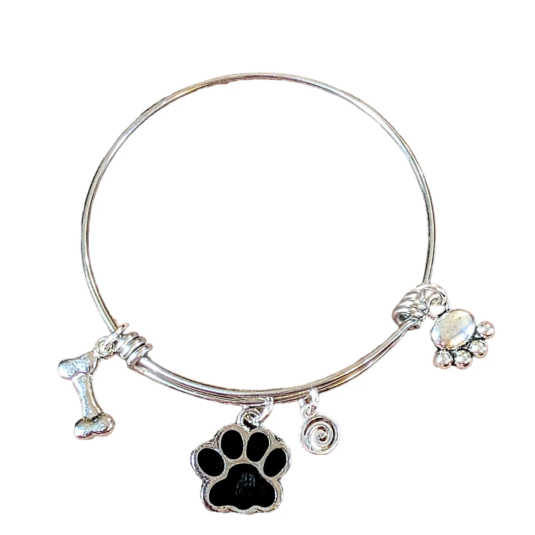 Dog Lover's Bracelet,  ADJUSTABLE Wire Charm BANGLE