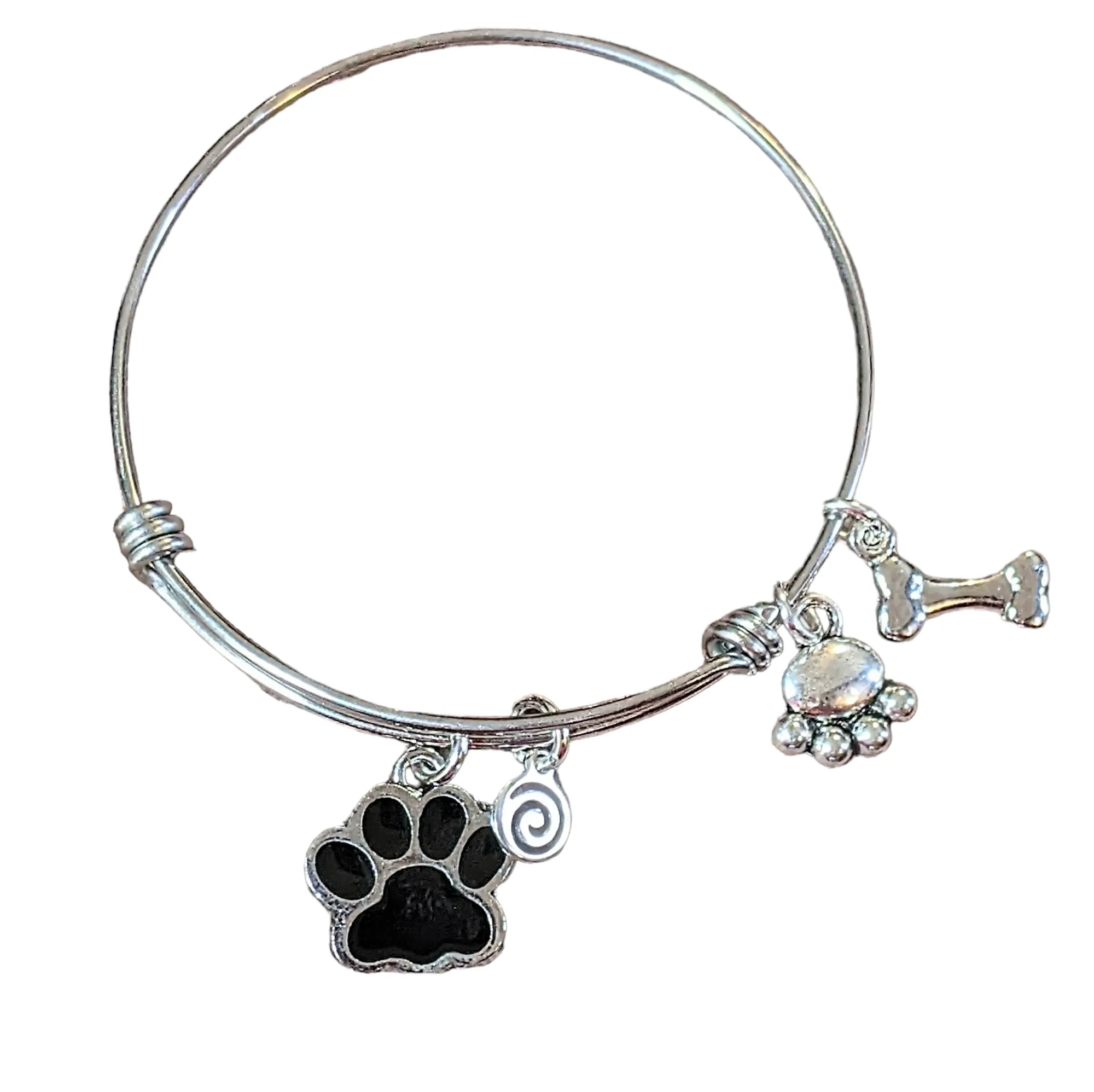 Dog Lover's Bracelet,  ADJUSTABLE Wire Charm BANGLE