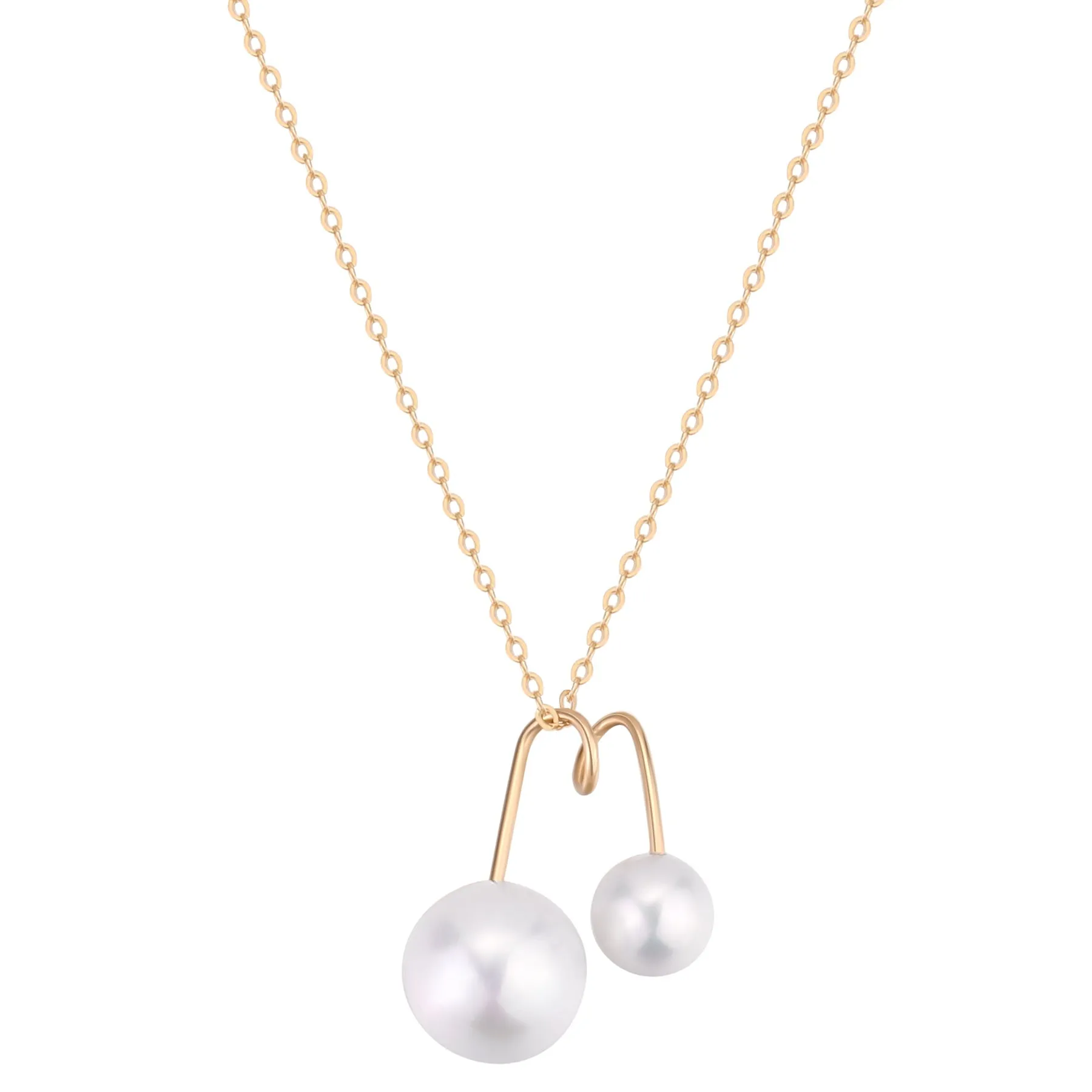 Embellished Series Double Pearl Mom Necklace